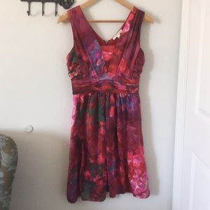 BANANA REPUBLIC SILK red multicolor dress